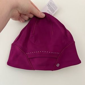 lululemon Run For It All Beanie, deep fuchsia, one size.